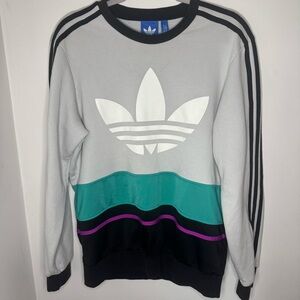 Adidas Sportswear Men's Long Sleeve Graphic Sweater M Gray Running Sports Top